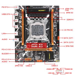 Placa-mãe LGA-2011 suporte memória ddr3 reg ecc xeon e5 v1 v2 cpu canal duplo sata3.0 nvme m.2 ssd m-atx Z9-D7